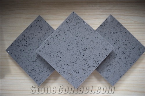 Building Material Engineered Quartz Stone Nano Grey Of Crystal Collection Standard Slab Sizes 3000*1400mm and 3200*1600mm Available for 15/20/25/30mm Thick