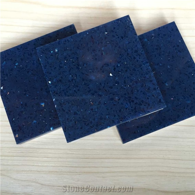 Chemical and Stain Resistant Corian Stone Polished Surfaces Custom Countertops Galaxy Blue 3cm