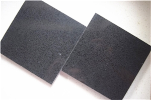 Chian Pure Black Quartz Stone Slabs & Tiles, 1.5cm or 1.8cm Thick for Floor & Wall with Polishing Quartz Surface with Scratch Resistant and Stain Resistant