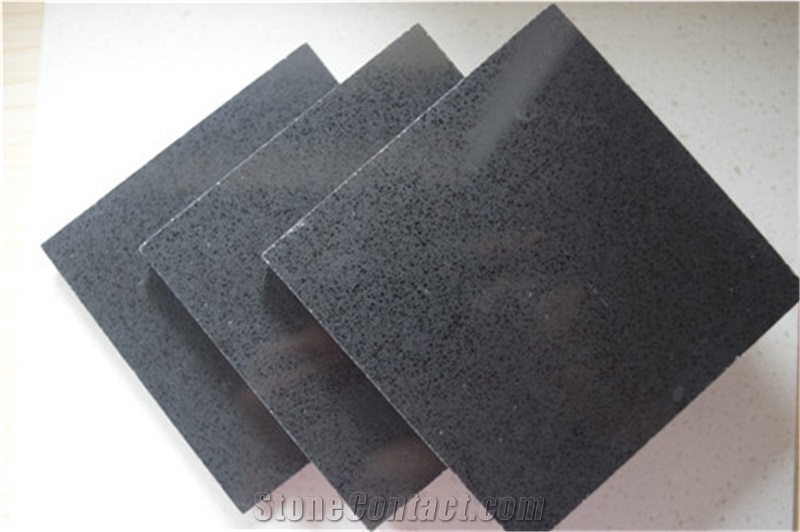 China Abosolute Black Constrution Engineering Corian Stone Slabs & Tiles for Public Buildings Like Hotel,Restaurants,Banks,Hospitals,Exhibition Halls Slab Size 3000*1400mm and 320*1600mm