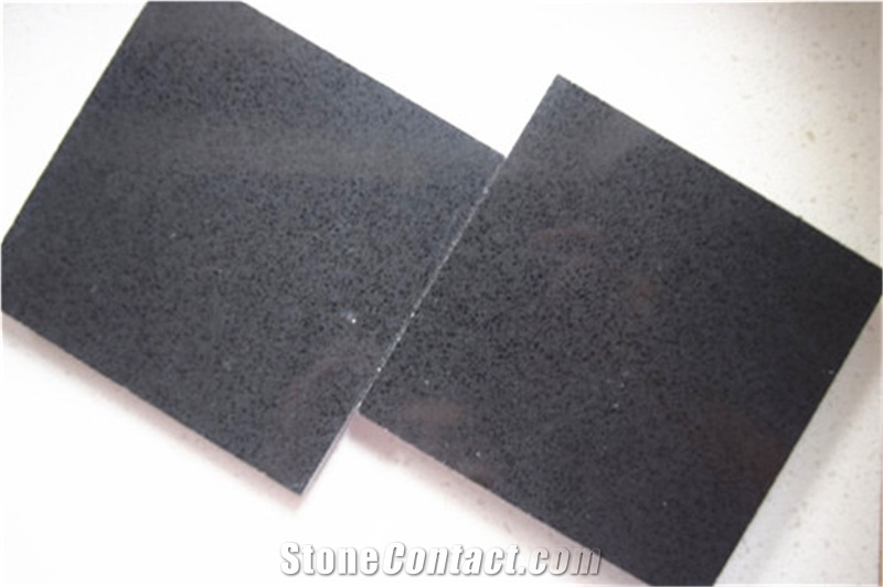 China Abosolute Black Quartz Stone Slab&Tile Fit for Building&Flooring Especially for Reception Countertop,Work Tops,Reception Desk,Table Top Design,Office Tops