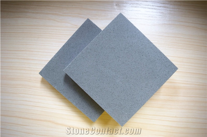 China Grey Engineered Corian Stone Slab Resistant to Stains,Heat and Scratches for Multifamily/Hospitality Projects Normally Produced Slab Size 118*55 and 126*63