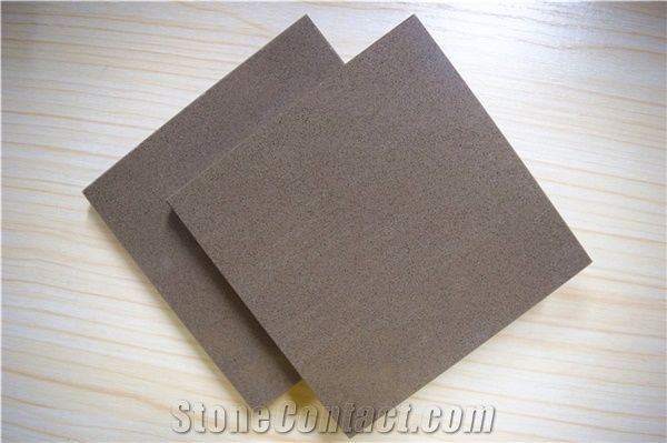 China Light Brown Engineered Quartz Stone Tiles & Slabs for Kitchen and Bathroom Top Directly from China Manufacturer at Cheap Prices Standard Size 3000*1400mm and 3200*1600mm with Thickness 12/15/20/