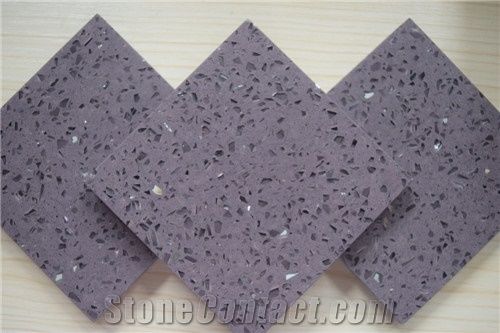 China Purple Artificial Quartz Stone Slabs Galaxy Purple for Prefab Countertops Your First Kitchen Countertop Options Nonporous More Durable Than Granite Countertops Slab Size 3200*1600 or 3000*1400