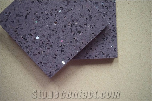 China Purple Quartz Stone Tiles & Slabs, Chemical and Stain Resistant Corian Stone Stellar Purple Polished Surfaces Custom Countertops 3cm Thick Available More Durable Than Granite