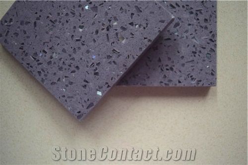 China Purple Quartz Stone Tiles & Slabs for Multifamily & Hotel for Cut to Size Project Like Counter Top,Tabletop,Floor and Wall Polished Quartz Surfaces Crystal Collection Galaxy Purple More Durable 
