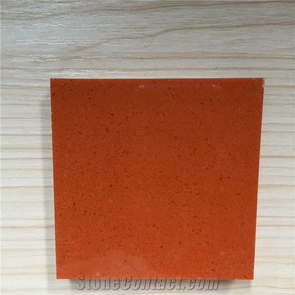 China Red Manmade Stone Quartz Stone Slabs & Tiles for Pre-Fabricated Top Right for Your Home and Budget Countertop Normally Produced Slab Size 118*55 and 126*63,Top Quality and Service,More Durable T