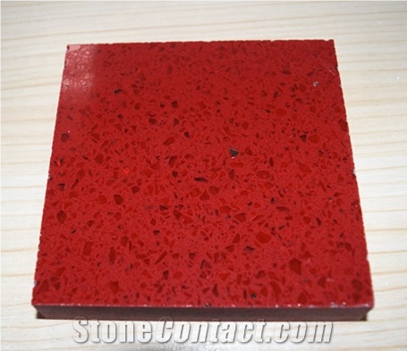 Crystal Red Shining Red Engineered Corian Stone Standard Sizes 126 *63 and 118 *55 Combines Performance and Design Fit for Flooring&Walling&Countertop