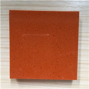 Cut to Size Quartz for Multifamily/Hospitality Projects Mainly for Bathroom Vanity Top Kitchen Countertop in Bright Orange Surface Standard Slab Sizes 3000*1400mm and 3200*1600mm