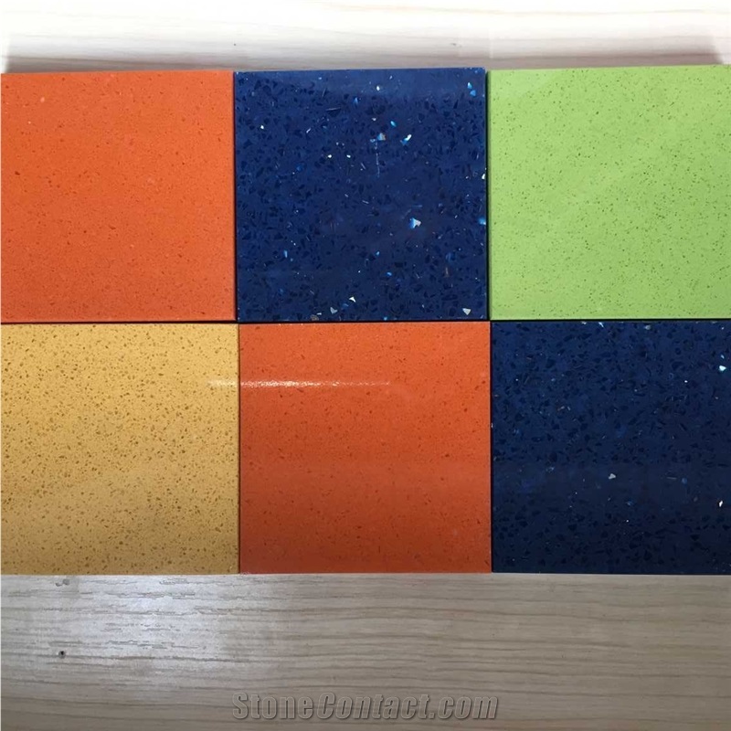 Durable Artificial Quartz Stone Tabletops,Manmade Stone Tabletops Solid Color with Eased Edge Profile Resistant to Stains,Heat and Scratches