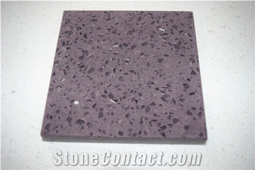 Galaxy Purple Of Shining Series Artificial Quartz Stone Slabs at Good Price for Pre-Fabricated Top Right for Your Home and Budget Countertop Top Quality and Service,More Durable Than Granite