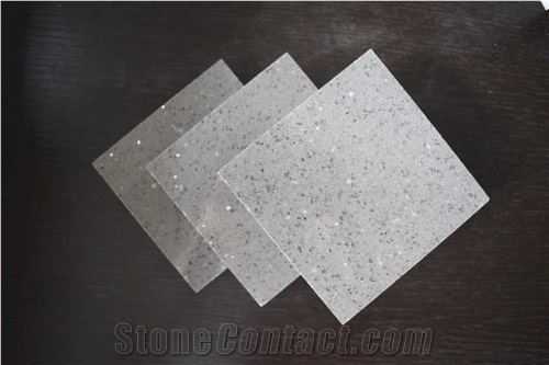 Galaxy White China Man-Made Quartz Stone with Iso/Nsf Certificate,Standard Sizes 126 *63 and 118 *55 with the Best and 100% Guaranteed Quality and Services