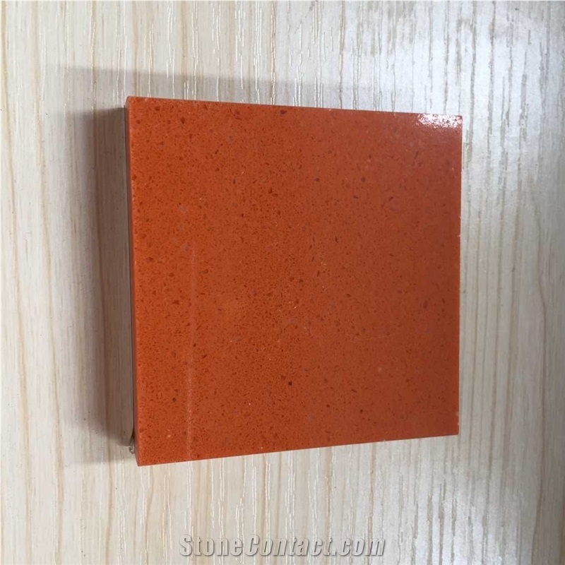 Orange Engineered Quartz Stone Countertops for Kitchen and Bathroom Sizes 126 *63 and 118 *55,Top Quality,More Durable Than Granite