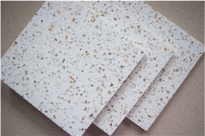Outstanding Pollution-Resistance Solid Color China White Quartz Stone Tiles & Slabs, the Ideal Work Surface Material with High Resistance to Acids and Staining More Durable Than Granite