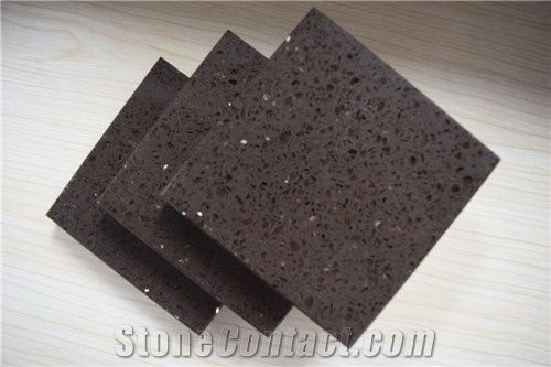 Safe and Stylish Cut to Size Quartz Stone Nano Brown Crystal Collection for Kitchen Counter Top Vanity Top Table Top Design More Durable Than Granite Thickness 2cm or 3cm with High Gloss and Hardness