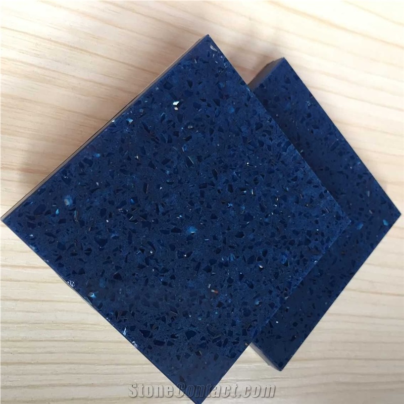 Shining Blue Artificial Quartz Stone for Prefab Countertops Your First Kitchen Countertop Options Nonporous Very Hard Surface More Durable Than Granite Countertops Slab Size 3200*1600 or 3000*1400