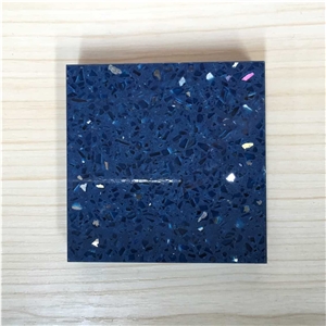 Sparkle Blue Artificial Quartz Stone Slab & Tile Of Low Water Absorption But Cheap Pricing Suitable for Worktop Table Top Projects More Durable Than Granite Thickness 2cm or 3cm