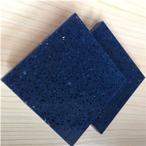 Sparkle Blue Chinese Quartz Surfaces Materials Supplier with International Designing and Competitive Pricing for Worktop Table Top Projects More Durable Than Granite Thickness 2cm or 3cm