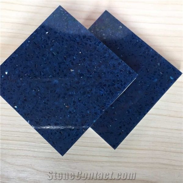 Sparkle Blue Quartz Stone for Prefab Countertops Your First Kitchen Countertop Options Nonporous