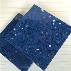 Sparkle Blue Quartz Stone with Bright Surfaces for Prefab Countertops Your First Kitchen Countertop Options Nonporous More Durable Than Granite Countertops Slab Size 3200*1600 or 3000*1400