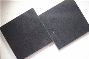 Wholesale China Pure Black Man-Made Quartz Stone Slabs & Tiles with Iso/Nsf Certificate,Normally Produced Size 118*55 and 126*63