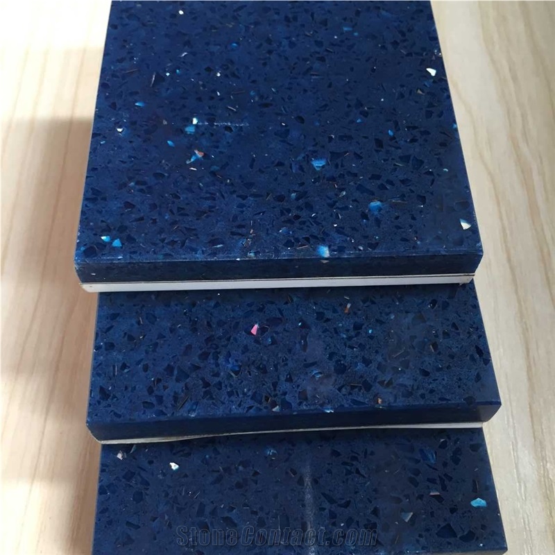 Wholesale Top Quality China Man-Made Blue Quartz Stone Slabs & Tiles,Qualified for European Standards,More Durable Than Granite,Thickness 2/3cm with the Perfect Final Touch Of Various Edge Styles