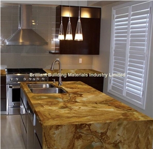 Brazil Yellow Luxury Palomino Quartzite Kitchen Countertops