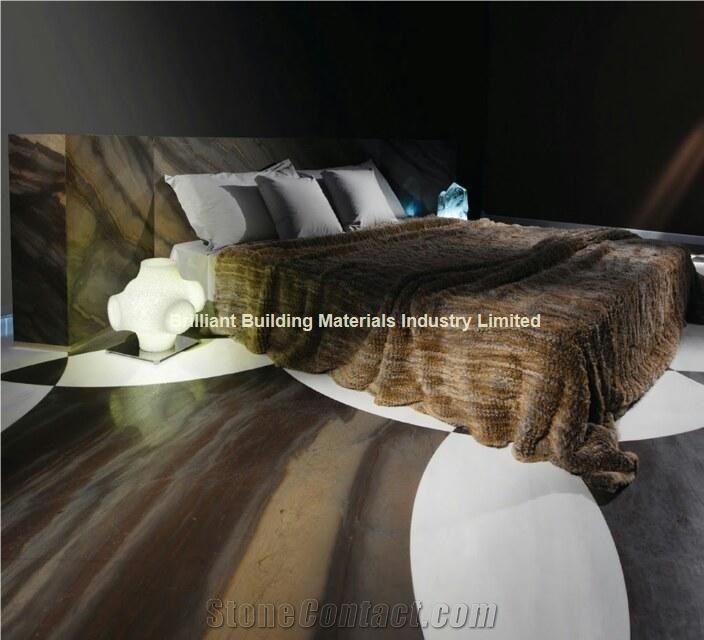 Luxury Elegant Brown Quartzite Floor Tiles in Bedroom, Brazil Brown Quartzite