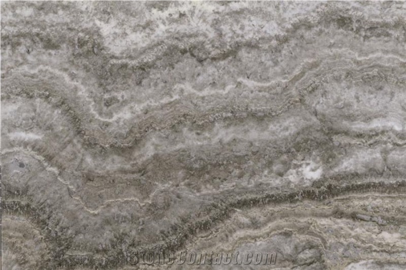 Silver Travertine Vein Cut (Kv), Grey Travertine Iran Tiles & Slabs