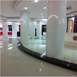Hot Sale Beautiful Design Super White Artificial Building Material, Hotel Decoration, Crystal Glass Panel, Floor Tiles