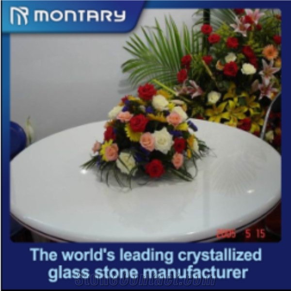 New Building Material Product Manmade High Polished Pure White Nano Crystallized Glass Stone, Floor Tiles & Slabs