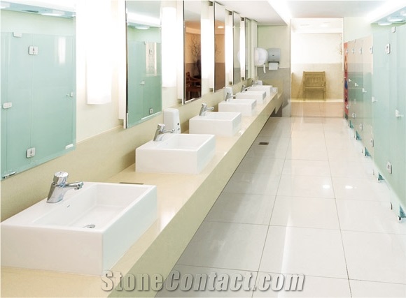 Non Porous Eco Friendly Milk White Crystal Glass Wash Basin for Bathroom Design