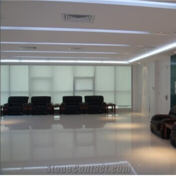 Shiny White Building Decoration Material Crystal Glass Stone Big Slab Stone Panel Exterior Wall Cladding