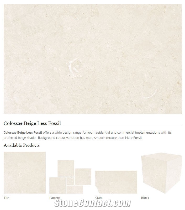Colossae Beige Marble Less Fossil Tiles & Slabs, Beige Marble Turkey