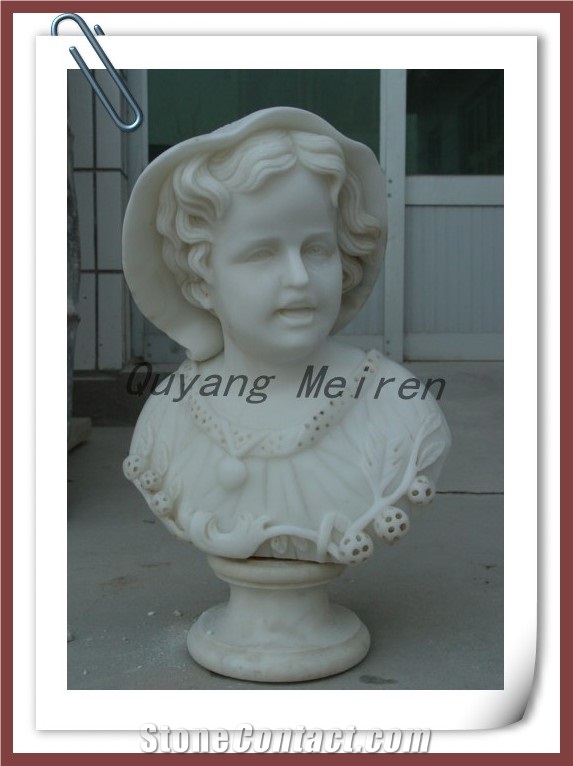 Child Marble Busts,White Marble Busts