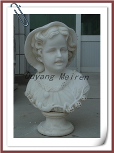Child Marble Busts,White Marble Busts