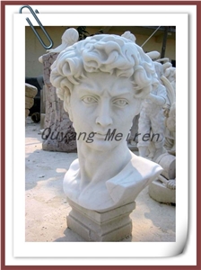 Hand Carved Stone Busts,White Marble Busts