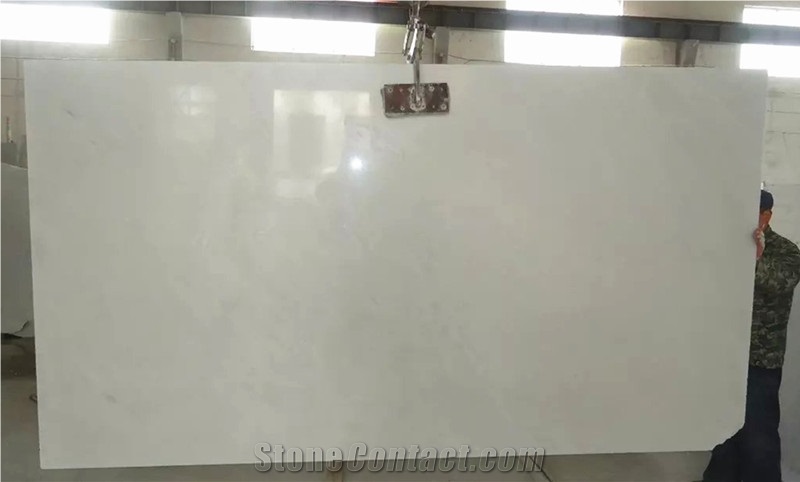 Polished Cheap China Pure White Marble 2cm Slabs, White Jade Marble Slabs & Tiles