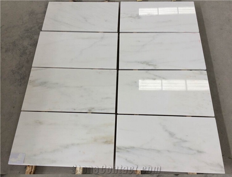 Polished China White Marble Tiles with Grein Veins, Eastern White Marble Slabs & Tiles