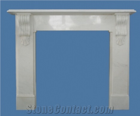 China Pure White Marble Fireplace