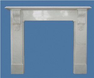 China Pure White Marble Fireplace