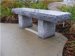 Chinese Light Grey Granite Simple Exterior Landscaping Benches / Garden & Park Bench Decoration