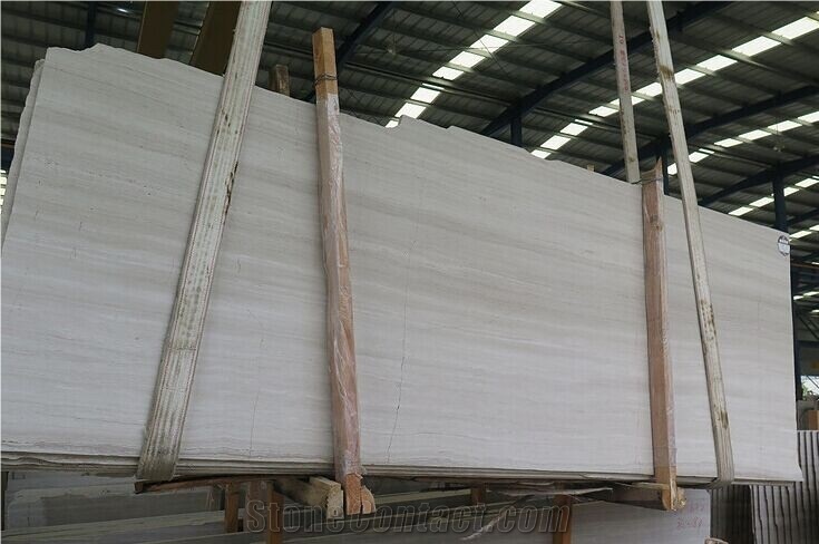 Chinese White Wooden Marble Slabs & Tiles / Building Stone / Project Decoration