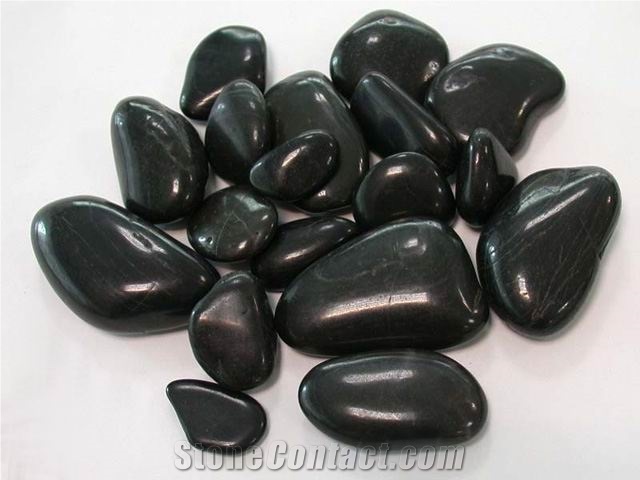 High Polished Pure Black Garden Landscaping River Pebble Stone