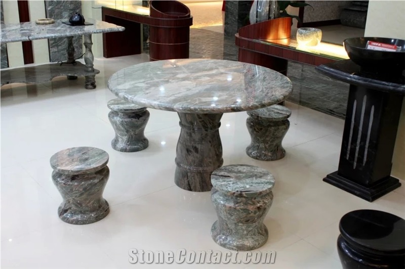 Huaan Jade Stone Exterior & Interior Landscape Garden Table Sets, Huaan Jade Stone Onyx Garden Tables