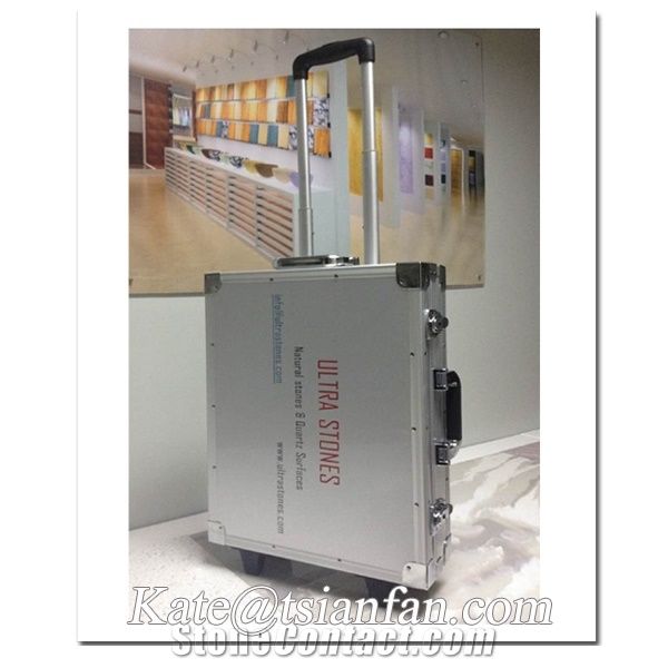 PX114 -- Aluminum marble stone sample suitcase