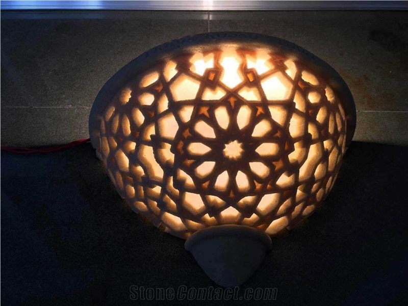 Beige Limestone Art Carved Lighting Lamps Lanterns Home Decor Interior Lamps From China Stonecontact Com