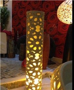Beige Limestone Lamps Interior Lanterns Home Decoration