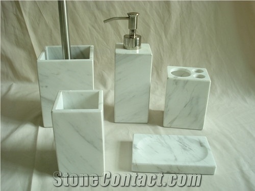 Greece Volakas White Marble Bath Accessories/Bathroom Sets