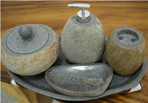 Rust River Stone Granite Bathroom Accessories,Free Style Shaped Bathroom Sets